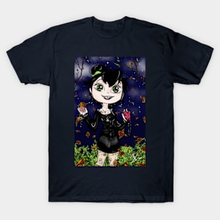 Adorable Gothic Little Vampire Witch T-Shirt